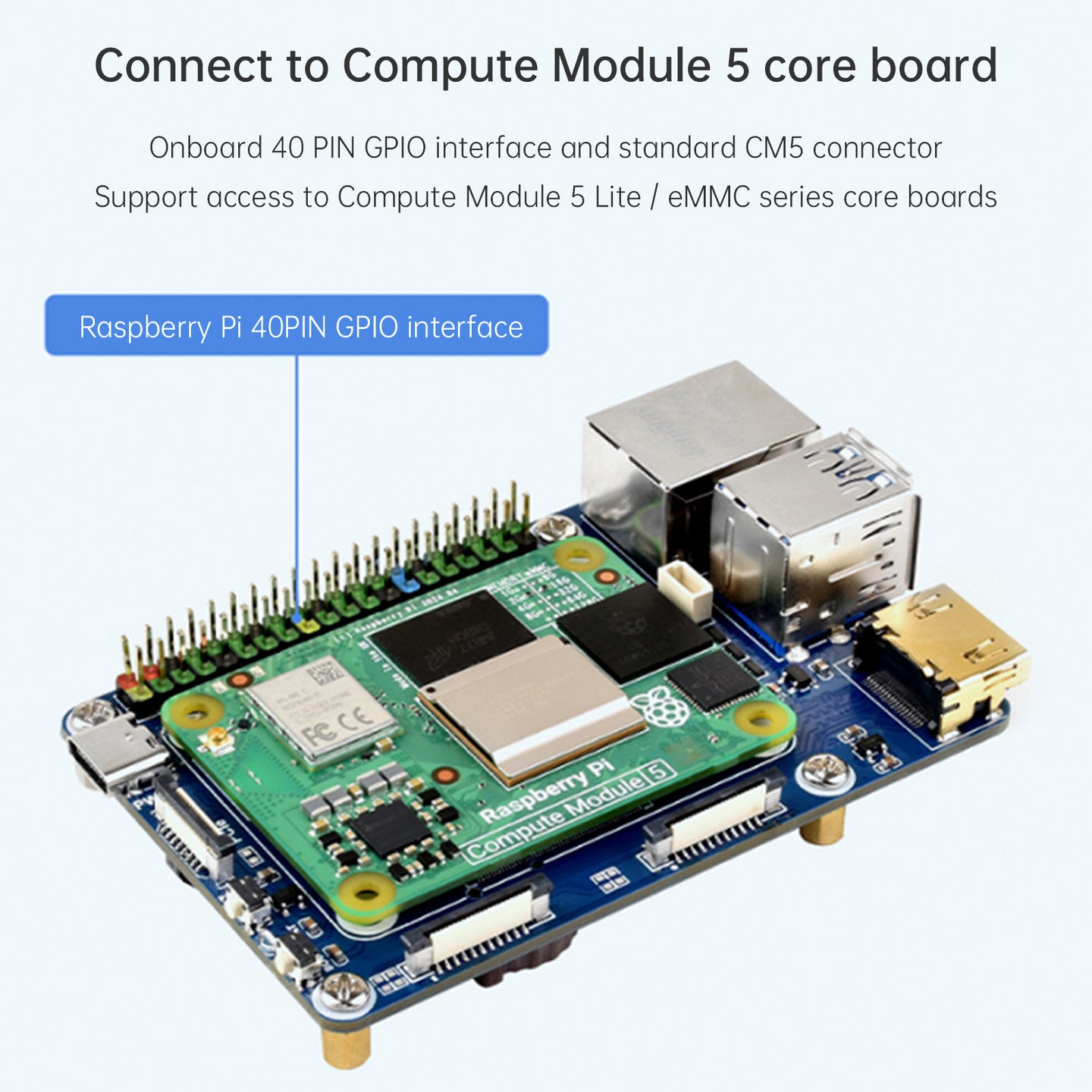 Raspberry Pi Module 5 Expansion Board CM5 Computing Module Core Board Base Plate