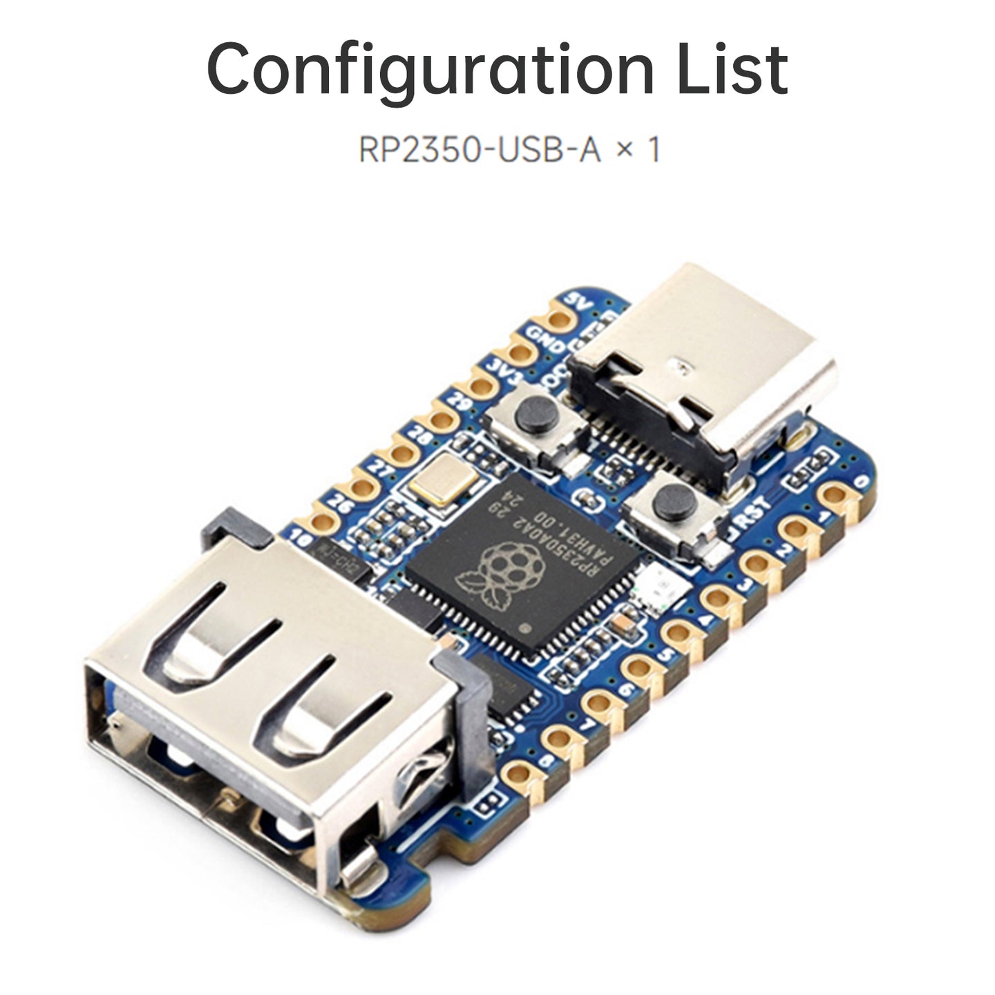 Raspberry Pi RP2350A USB Development Board Dual-Architecture Microcontroller