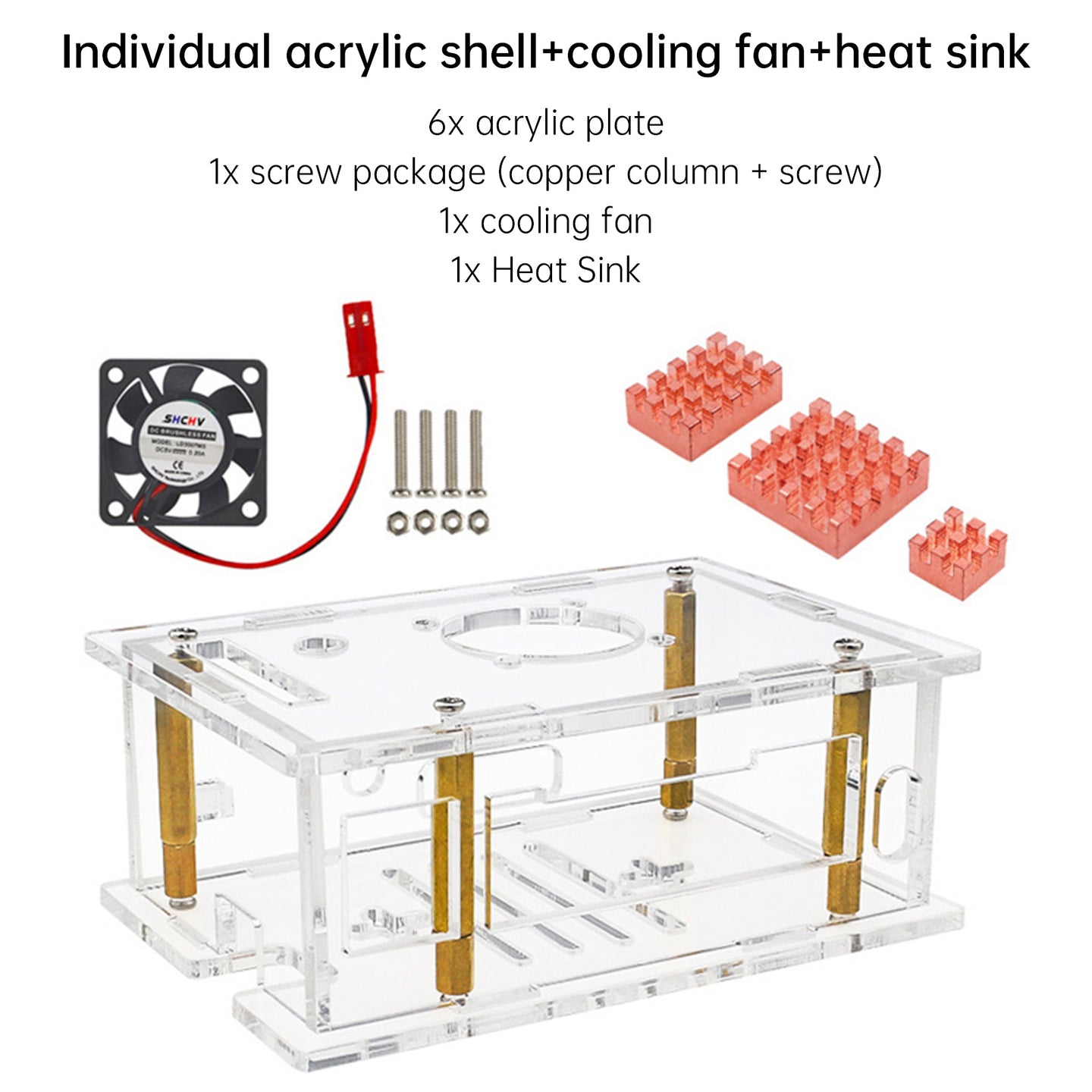 Orange Pi RV2 Development Board Acrylic Shell Heat Dissipation Transparent Box