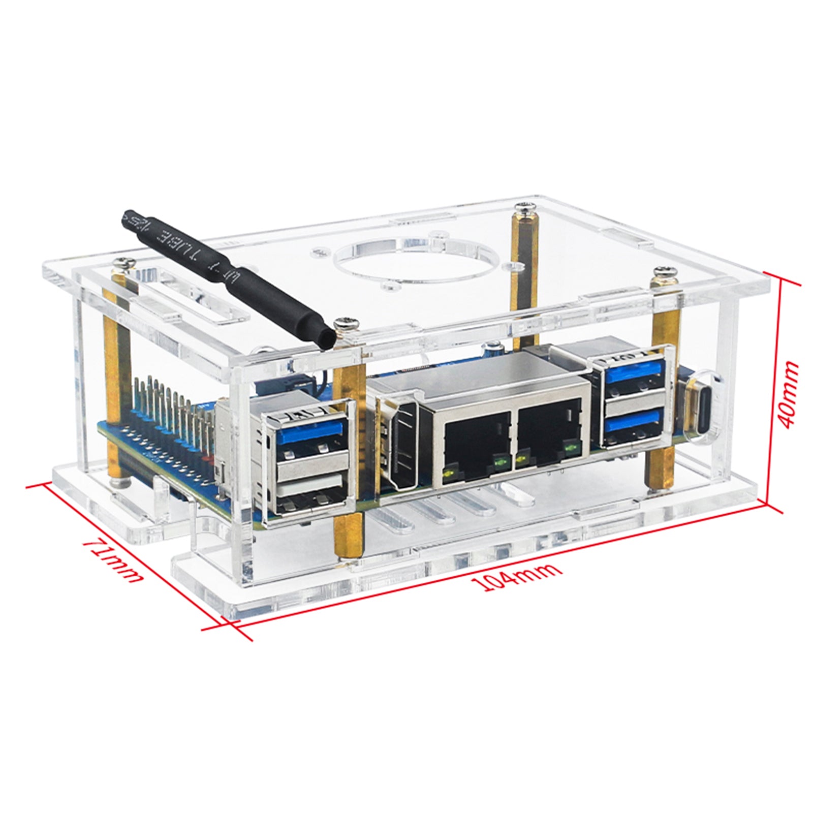 Orange Pi RV2 Development Board Acrylic Shell Heat Dissipation Transparent Box