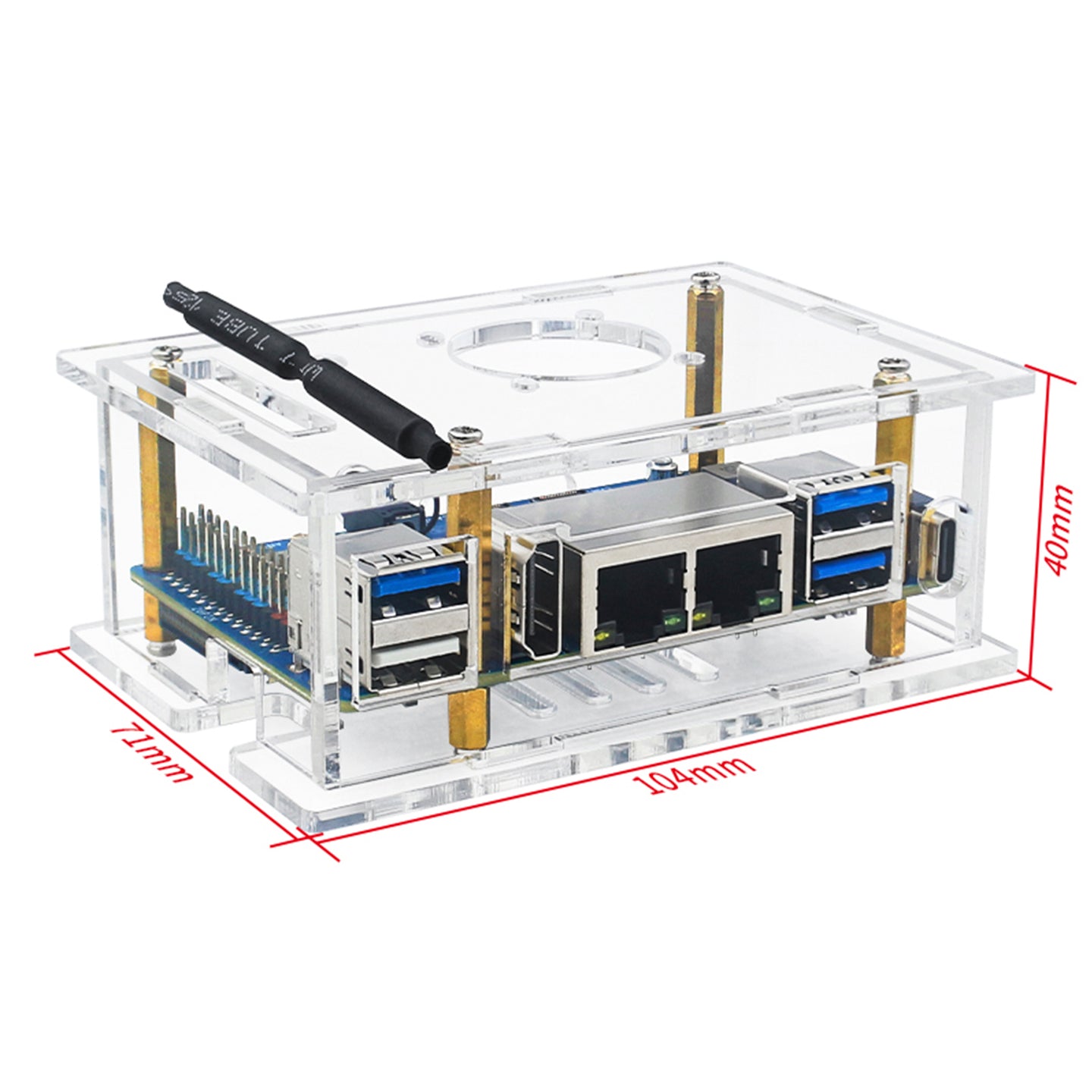 Orange Pi RV2 Development Board Acrylic Shell Heat Dissipation Transparent Box