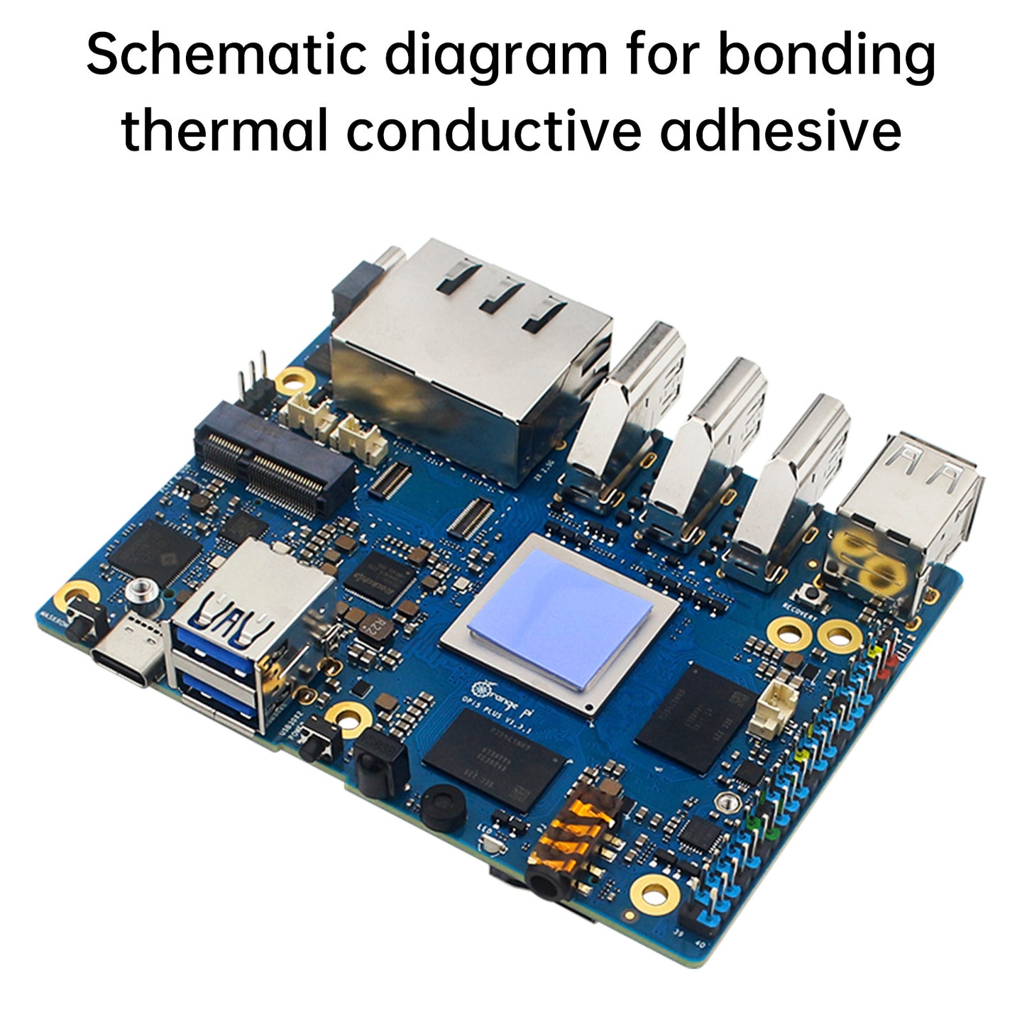 Orange Pi 5Plus Heat Sink All-Aluminum Anti-deformation CPU Heat Sink Cooling