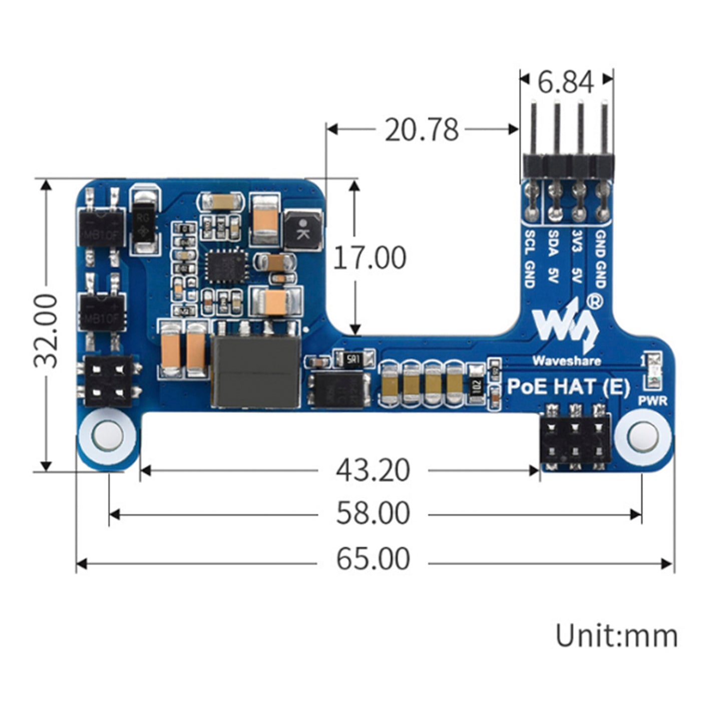 Raspberry Pi 4B/3B+ Ethernet Power Supply Expansion Board 802.3af Network