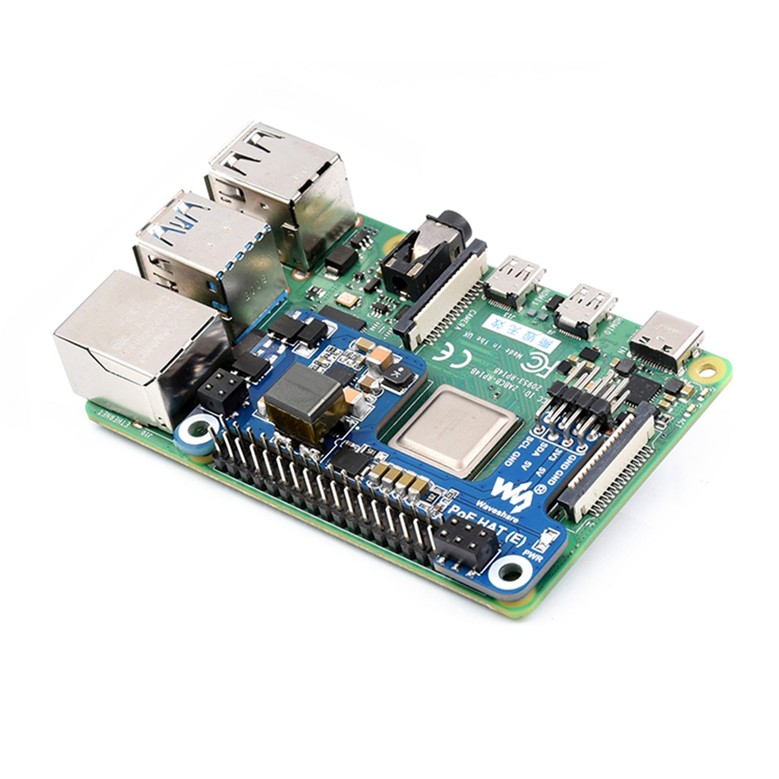 Raspberry Pi 4B/3B+ Ethernet Power Supply Expansion Board 802.3af Network