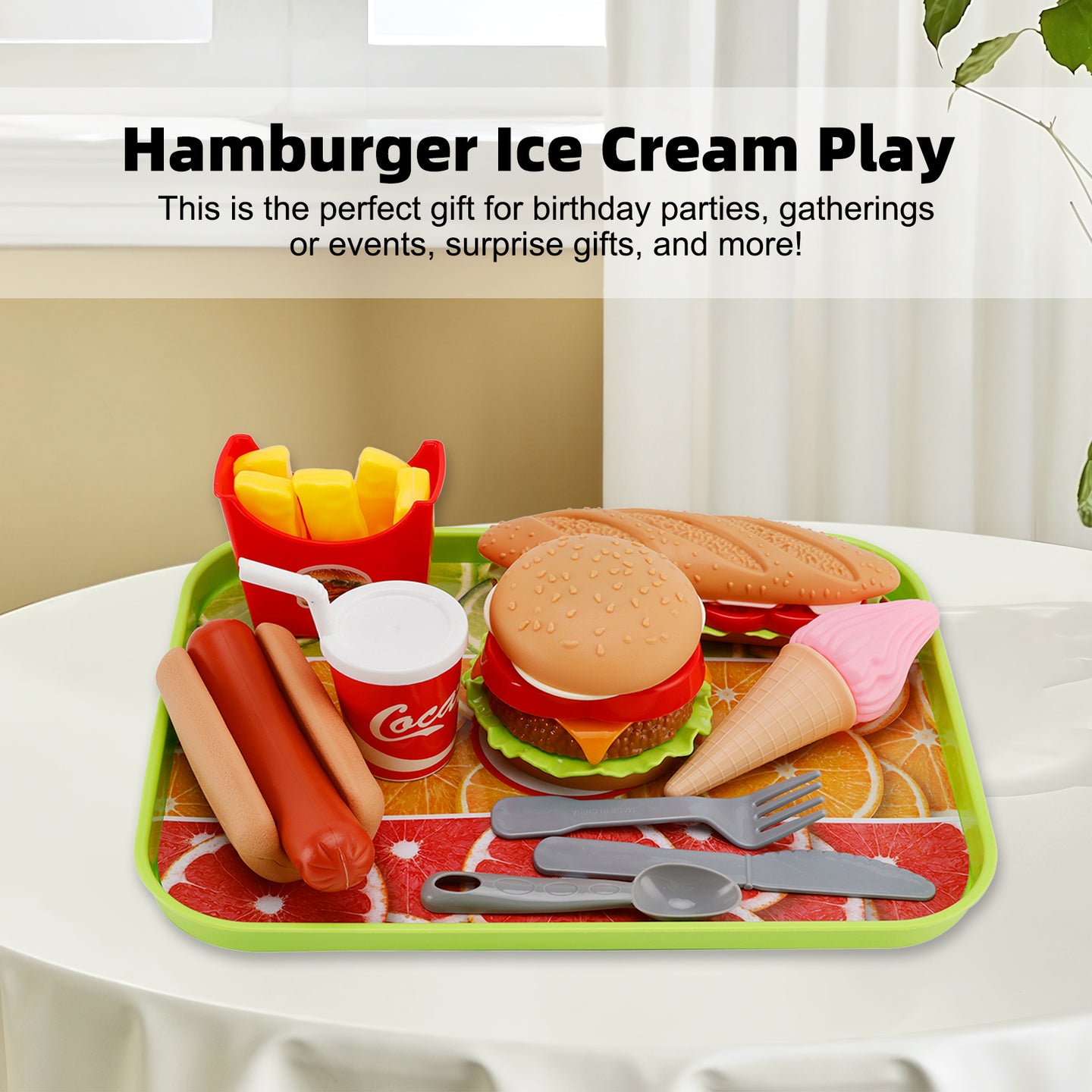 Hamburger Ice Cream Play Food Pretend Toys Kitchen Set Children Toy Set For Kid (Copy)