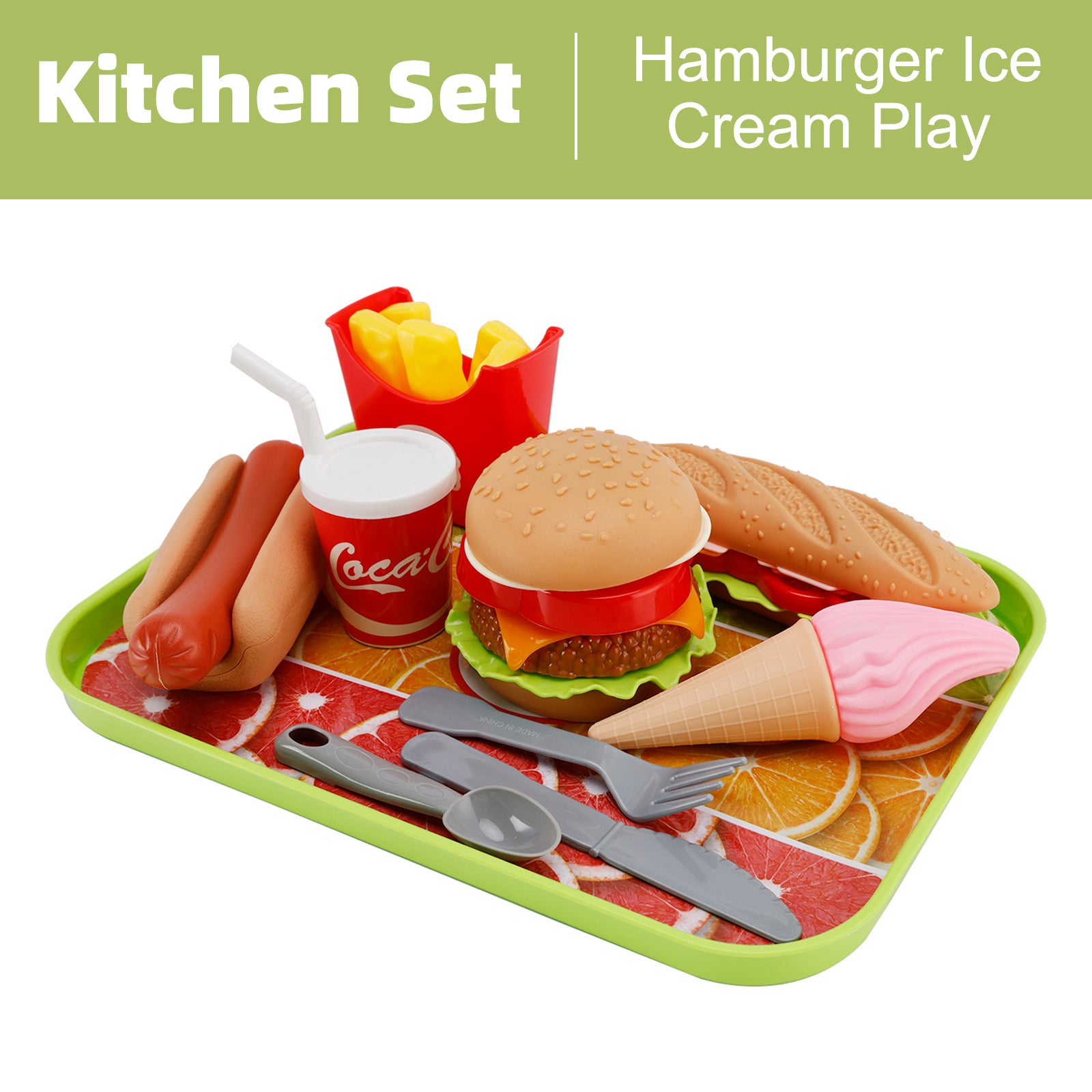 Hamburger Ice Cream Play Food Pretend Toys Kitchen Set Children Toy Set For Kid (Copy)