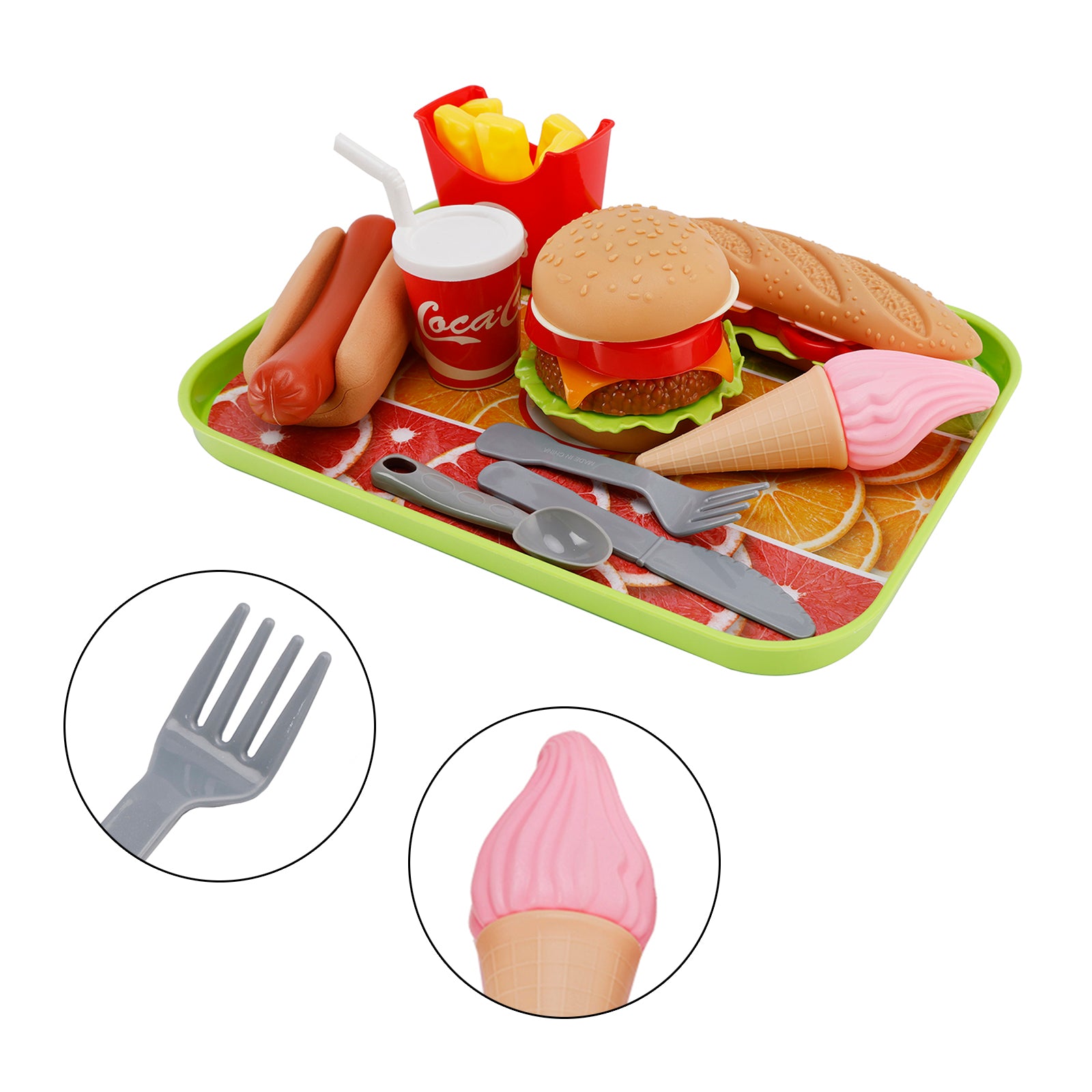 Hamburger Ice Cream Play Food Pretend Toys Kitchen Set Children Toy Set For Kid (Copy)