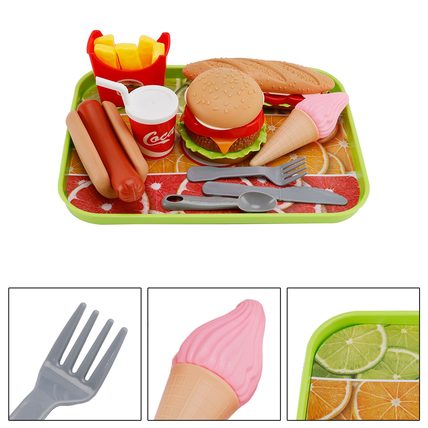 Hamburger Ice Cream Play Food Pretend Toys Kitchen Set Children Toy Set For Kid (Copy)