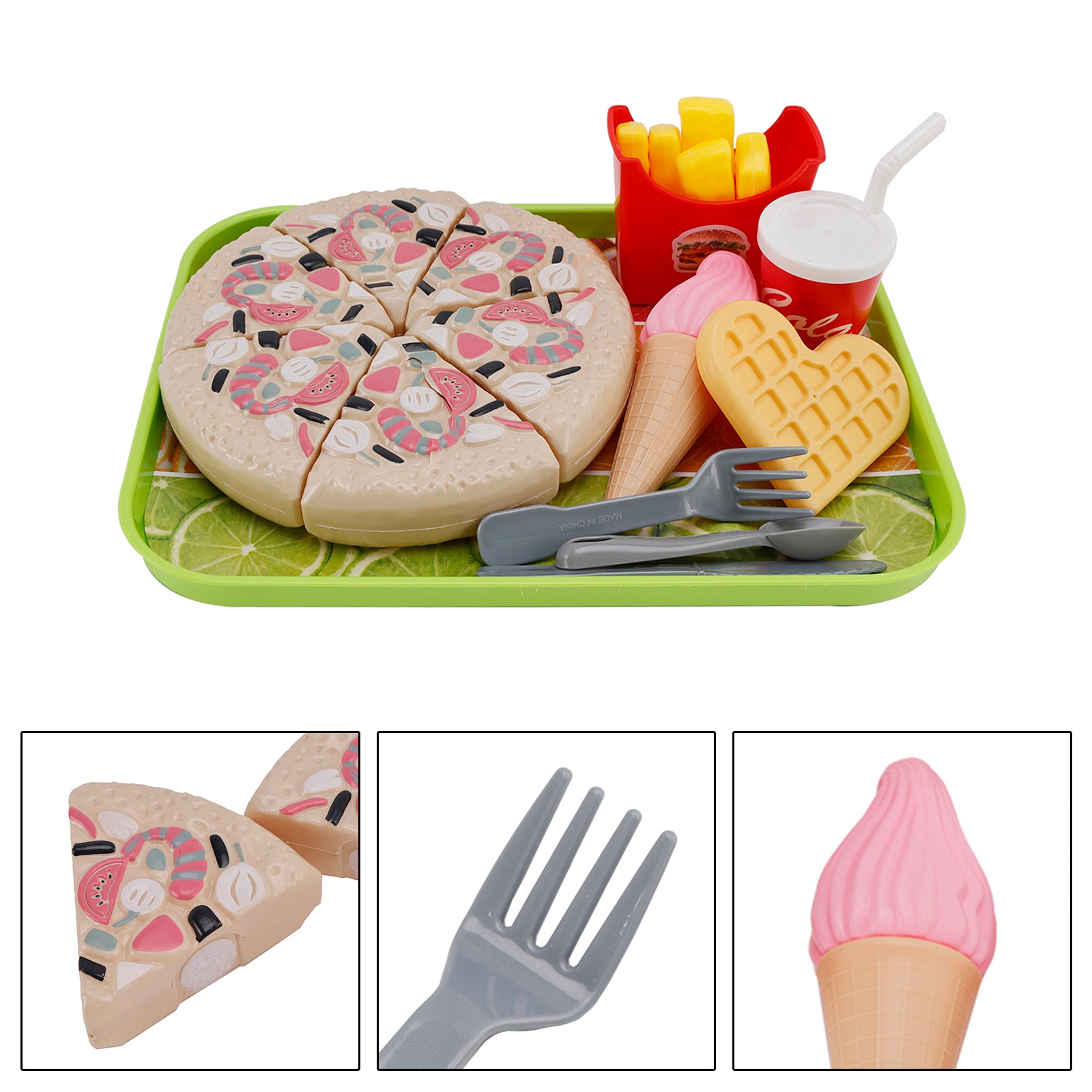 Pizza Ice Cream Play Food Pretend Toys Kitchen Set Children Toy Set For Kid (Copy)