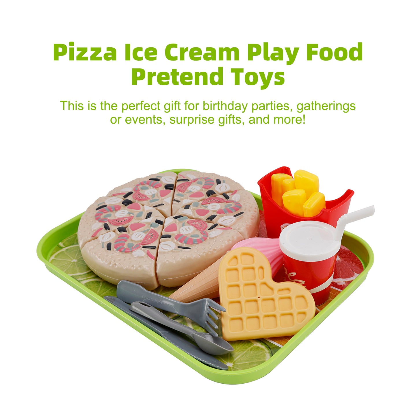 Pizza Ice Cream Play Food Pretend Toys Kitchen Set Children Toy Set For Kid (Copy)