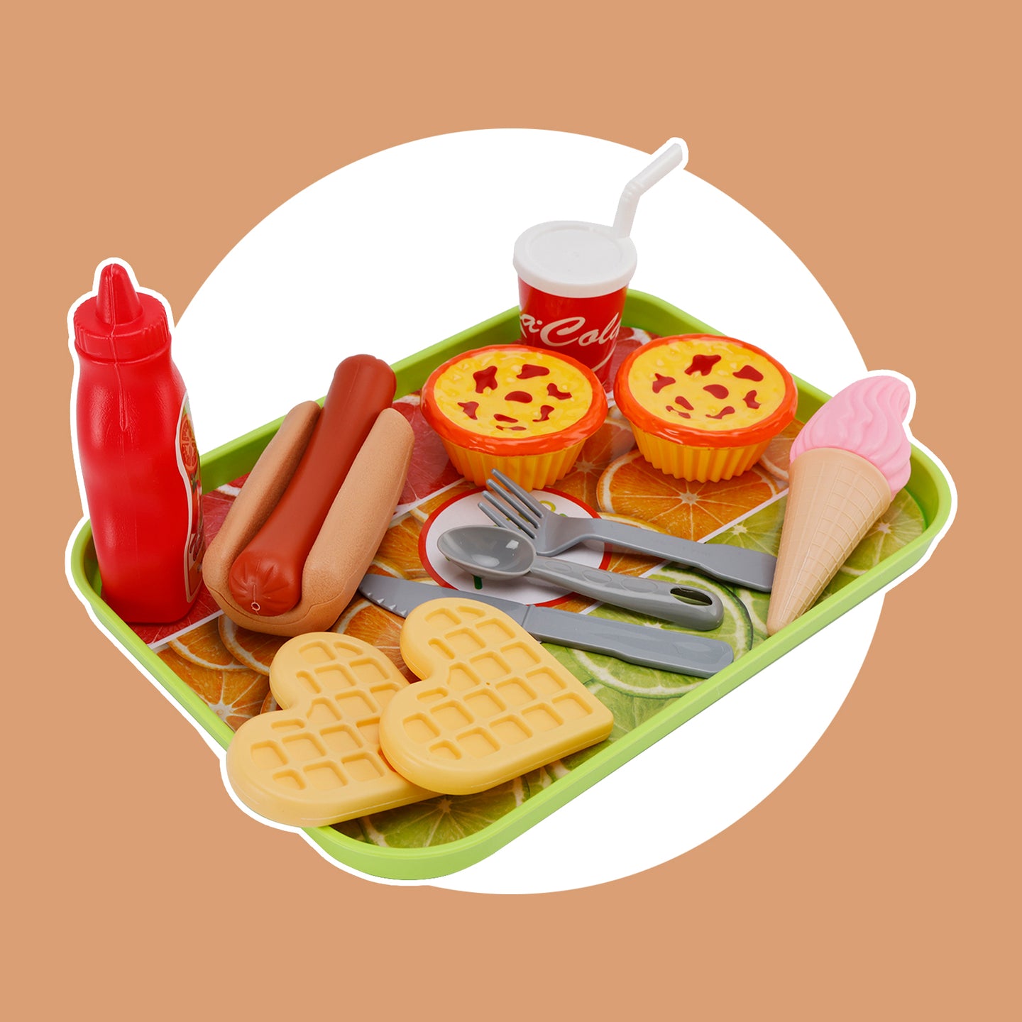 Egg Tart Waffles Ice Cream Drink Play Food Kitchen Set Children Toy Set For Kid (Copy)