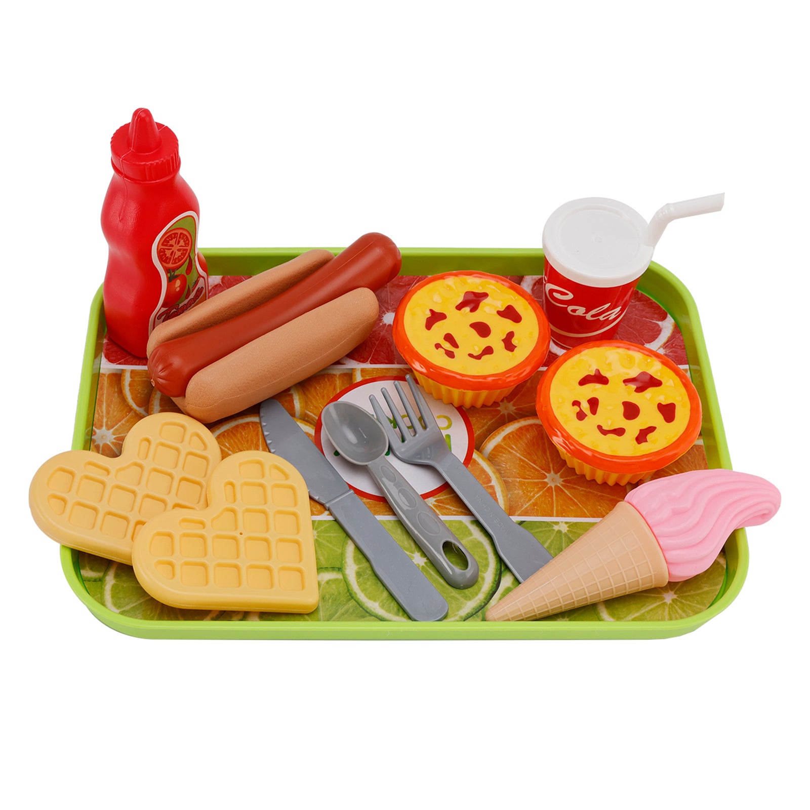 Egg Tart Waffles Ice Cream Drink Play Food Kitchen Set Children Toy Set For Kid (Copy)