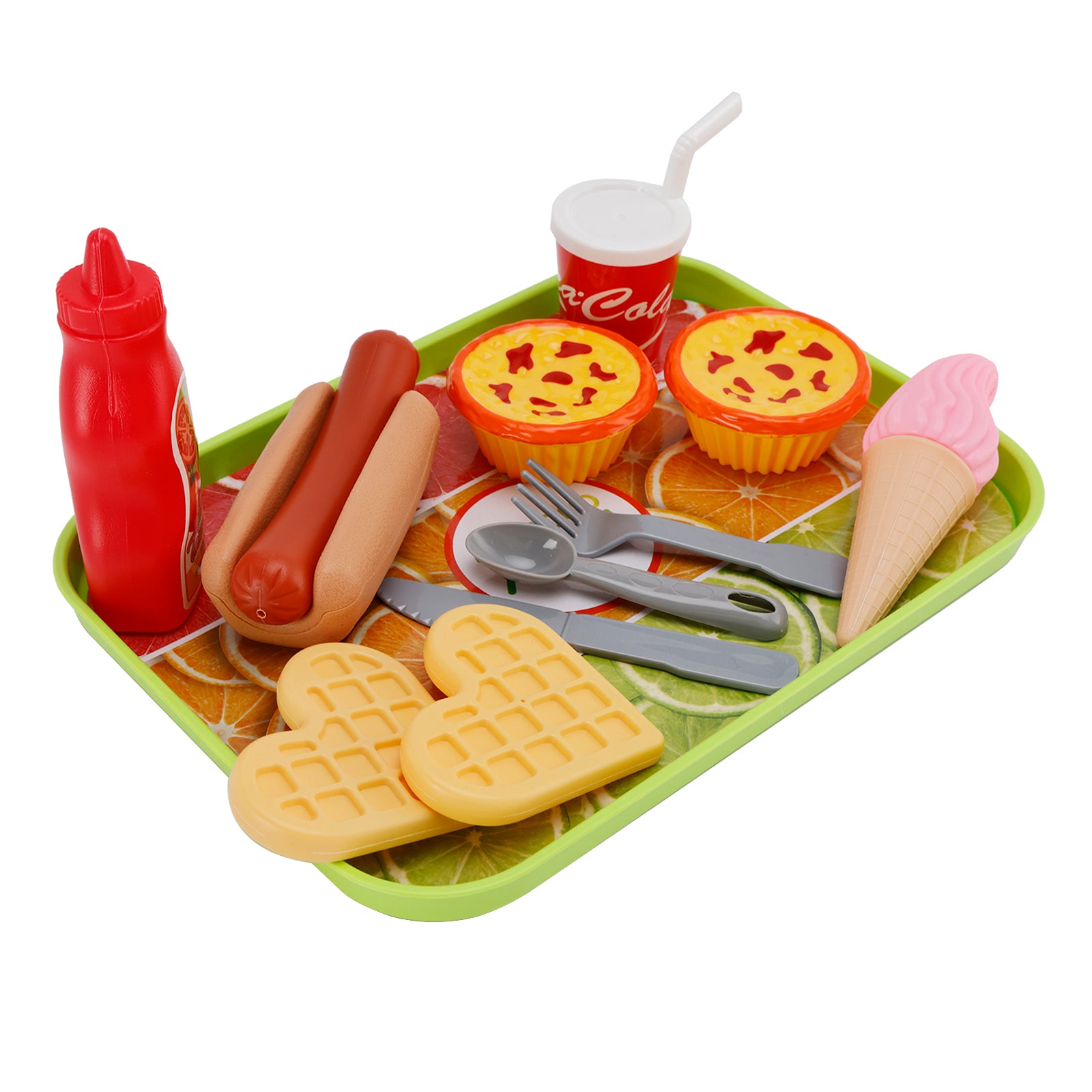 Egg Tart Waffles Ice Cream Drink Play Food Kitchen Set Children Toy Set For Kid (Copy)