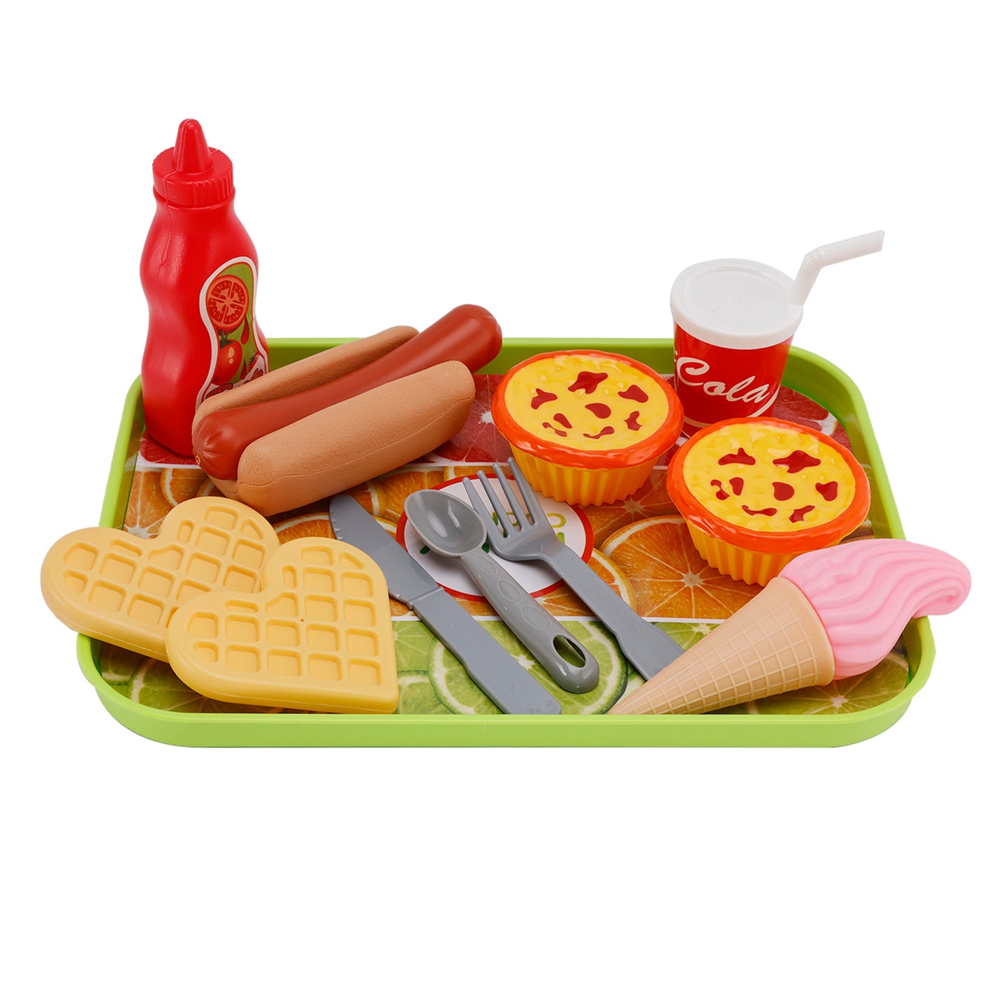Egg Tart Waffles Ice Cream Drink Play Food Kitchen Set Children Toy Set For Kid (Copy)