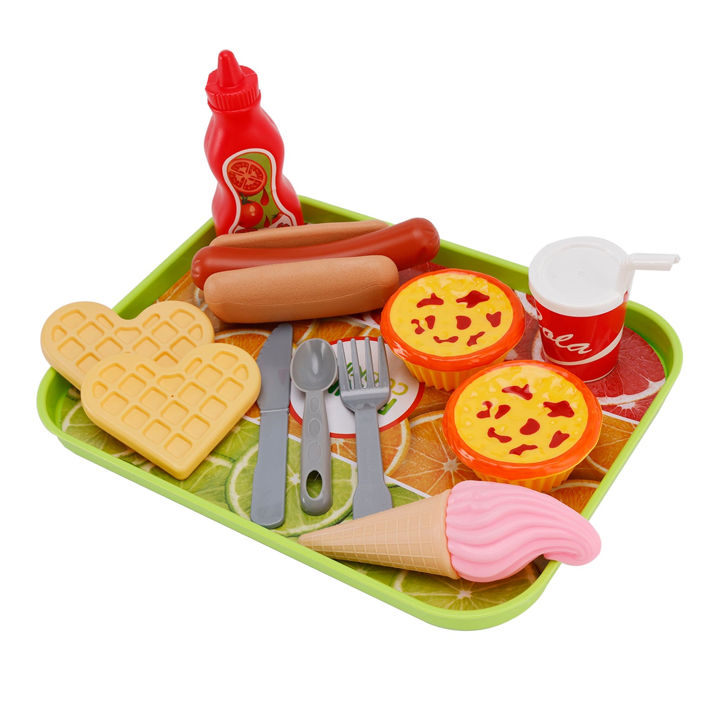 Egg Tart Waffles Ice Cream Drink Play Food Kitchen Set Children Toy Set For Kid (Copy)