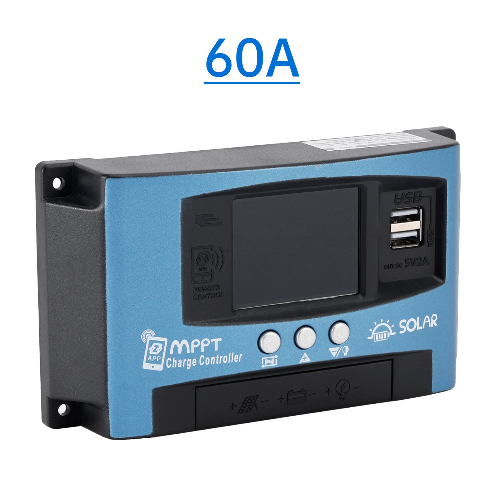 60A MPPT Solar Controller Bluetooth Temperature Monitoring Charging 12V~60V