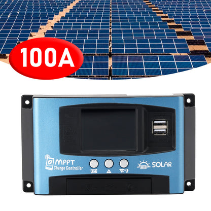 100A MPPT Solar Controller Bluetooth Temperature Monitoring Charging 12V~60V