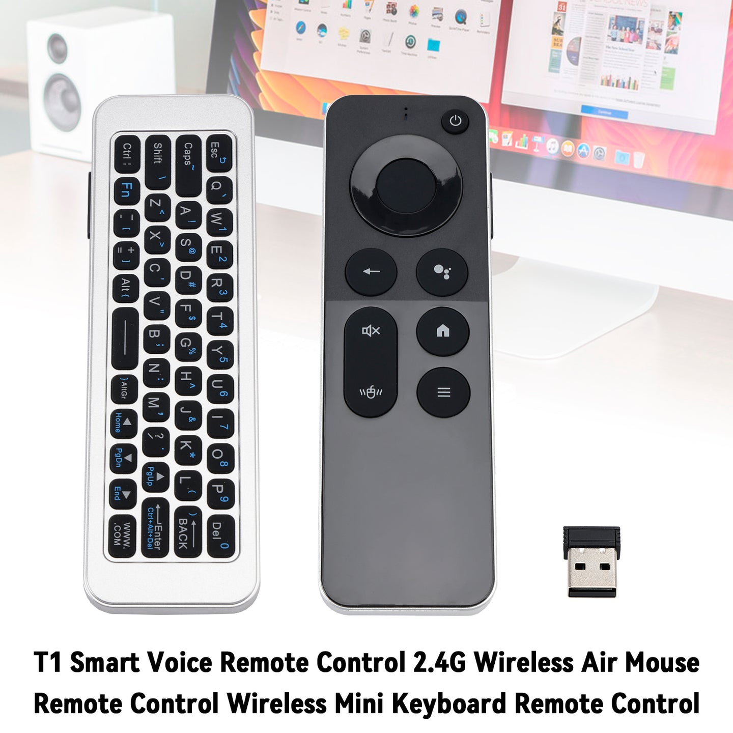 T1 Smart Voice IR Remote Control 2.4G Wireless Air Mouse Keyboard Remote Control