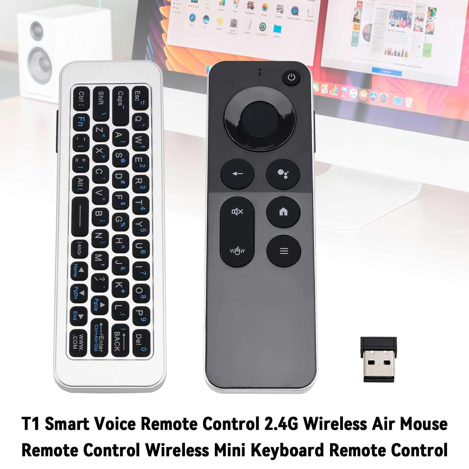 T1 Smart Voice IR Remote Control 2.4G Wireless Air Mouse Keyboard Remote Control