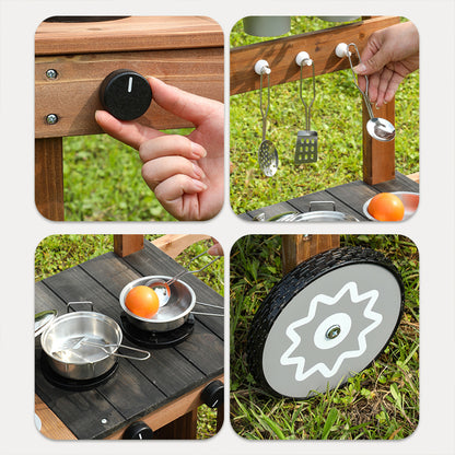 Wooden Outdoor Mud Kitchen,Outdoor Play Kitchen Set,Children's Outdoor Toy Kitchen Set