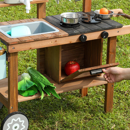 Wooden Outdoor Mud Kitchen,Outdoor Play Kitchen Set,Children's Outdoor Toy Kitchen Set