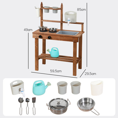 Wooden Outdoor Mud Kitchen,Outdoor Play Kitchen Set,Children's Outdoor Toy Kitchen Set