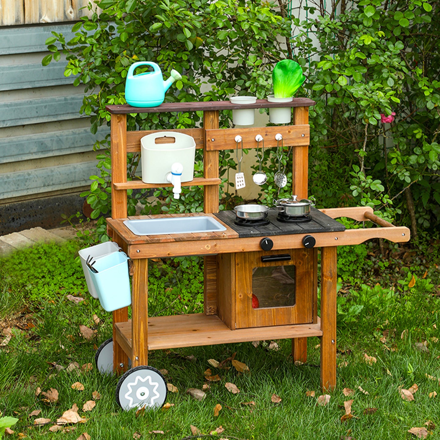 Wooden Outdoor Mud Kitchen,Outdoor Play Kitchen Set,Children's Outdoor Toy Kitchen Set