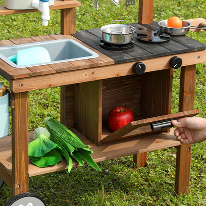 Wooden Outdoor Mud Kitchen,Outdoor Play Kitchen Set,Children's Outdoor Toy Kitchen Set