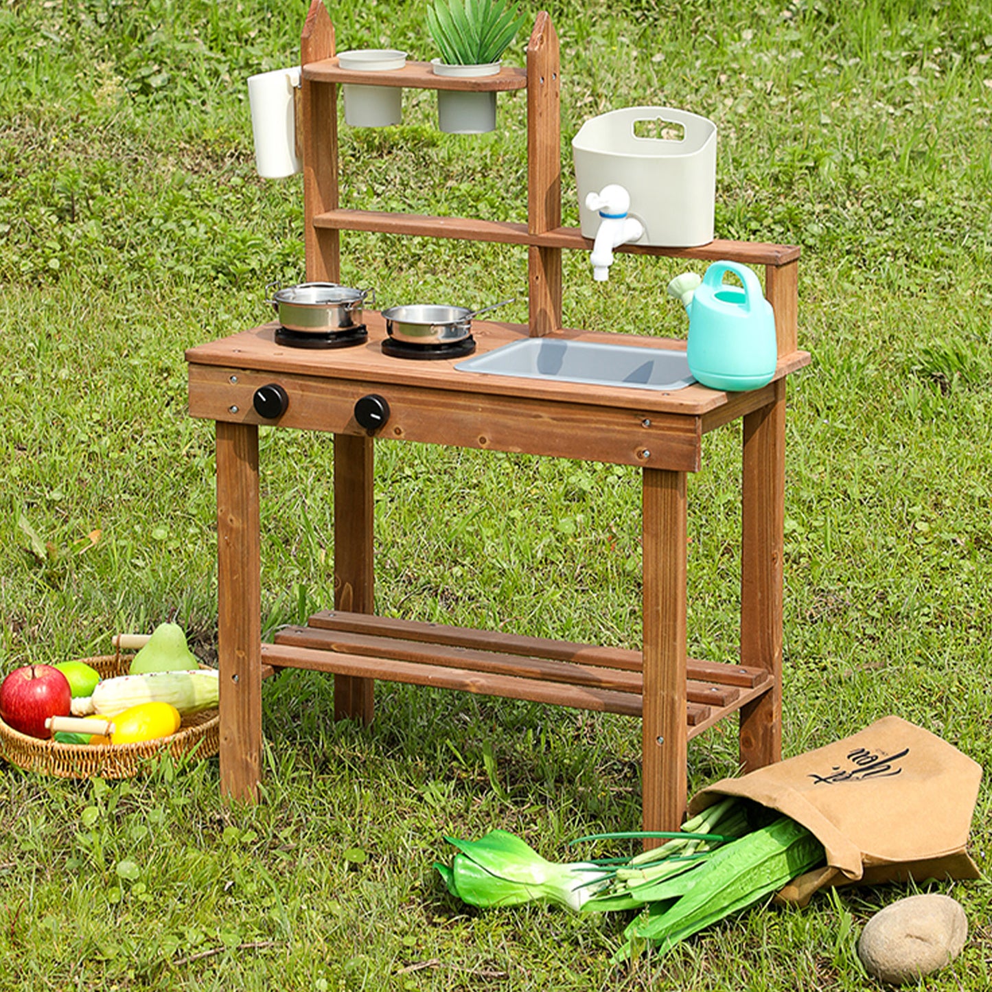 Wooden Outdoor Mud Kitchen,Outdoor Play Kitchen Set,Children's Outdoor Toy Kitchen Set
