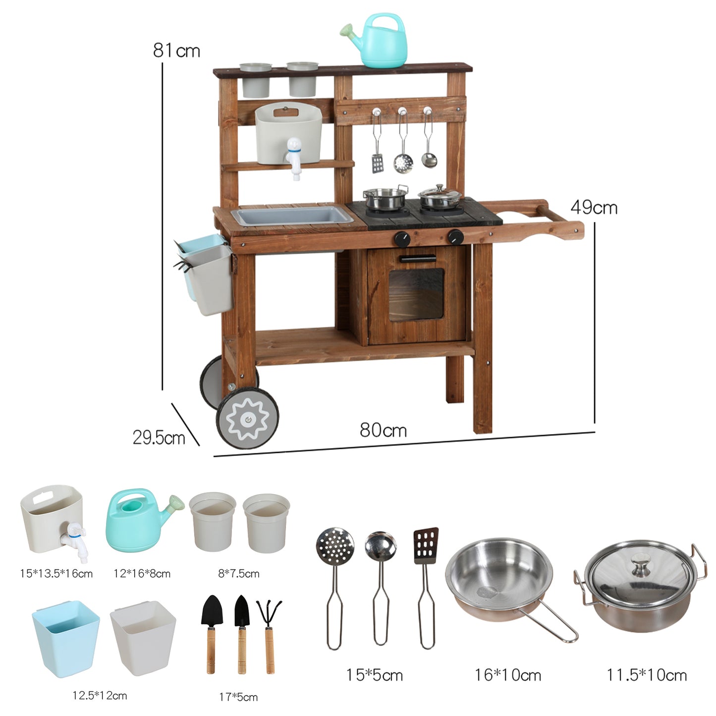 Wooden Outdoor Mud Kitchen,Outdoor Play Kitchen Set,Children's Outdoor Toy Kitchen Set