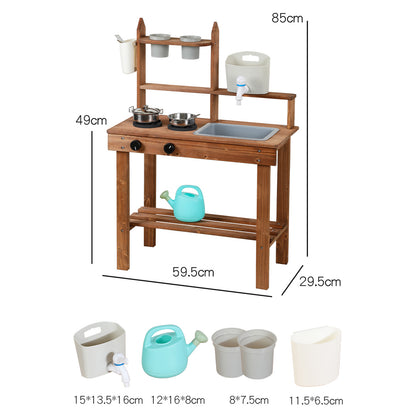 Wooden Outdoor Mud Kitchen,Outdoor Play Kitchen Set,Children's Outdoor Toy Kitchen Set