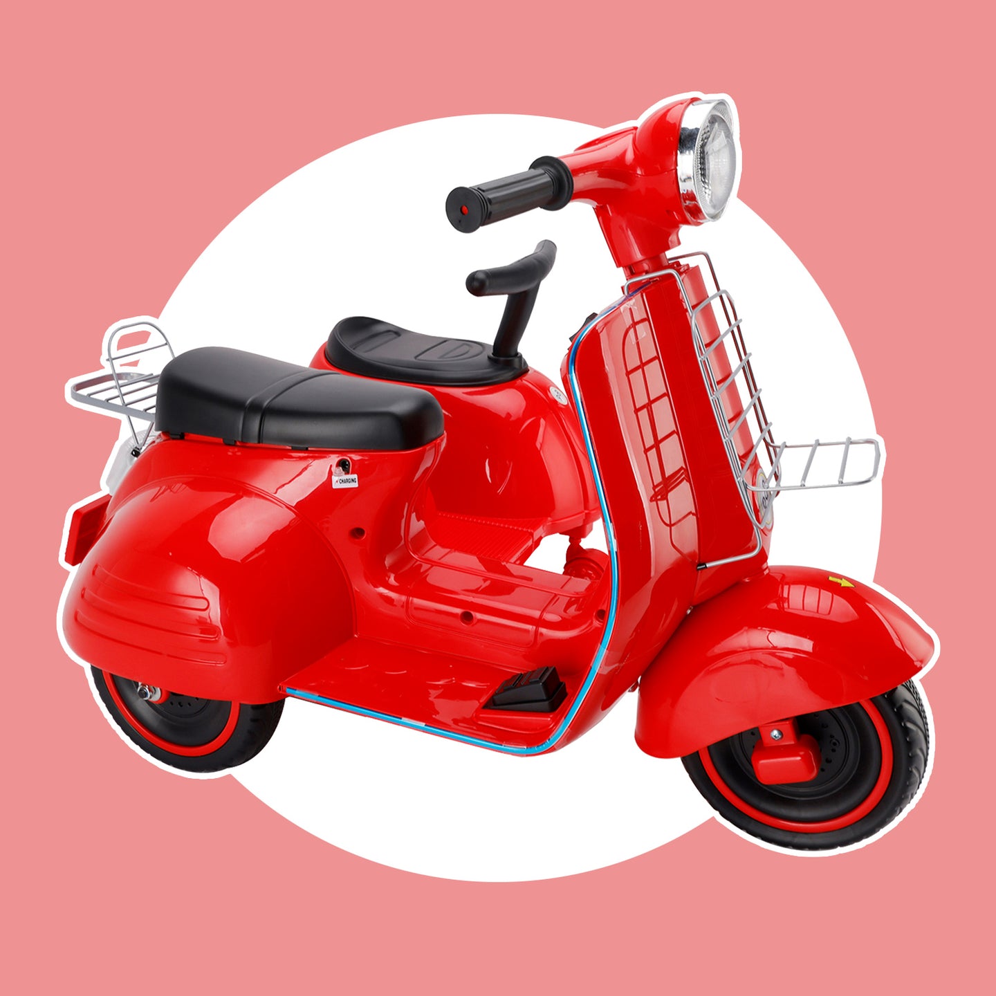 Dual Electric 6V Kid Ride On Motorcycle With Side 5 Wheel Electric Kid Car