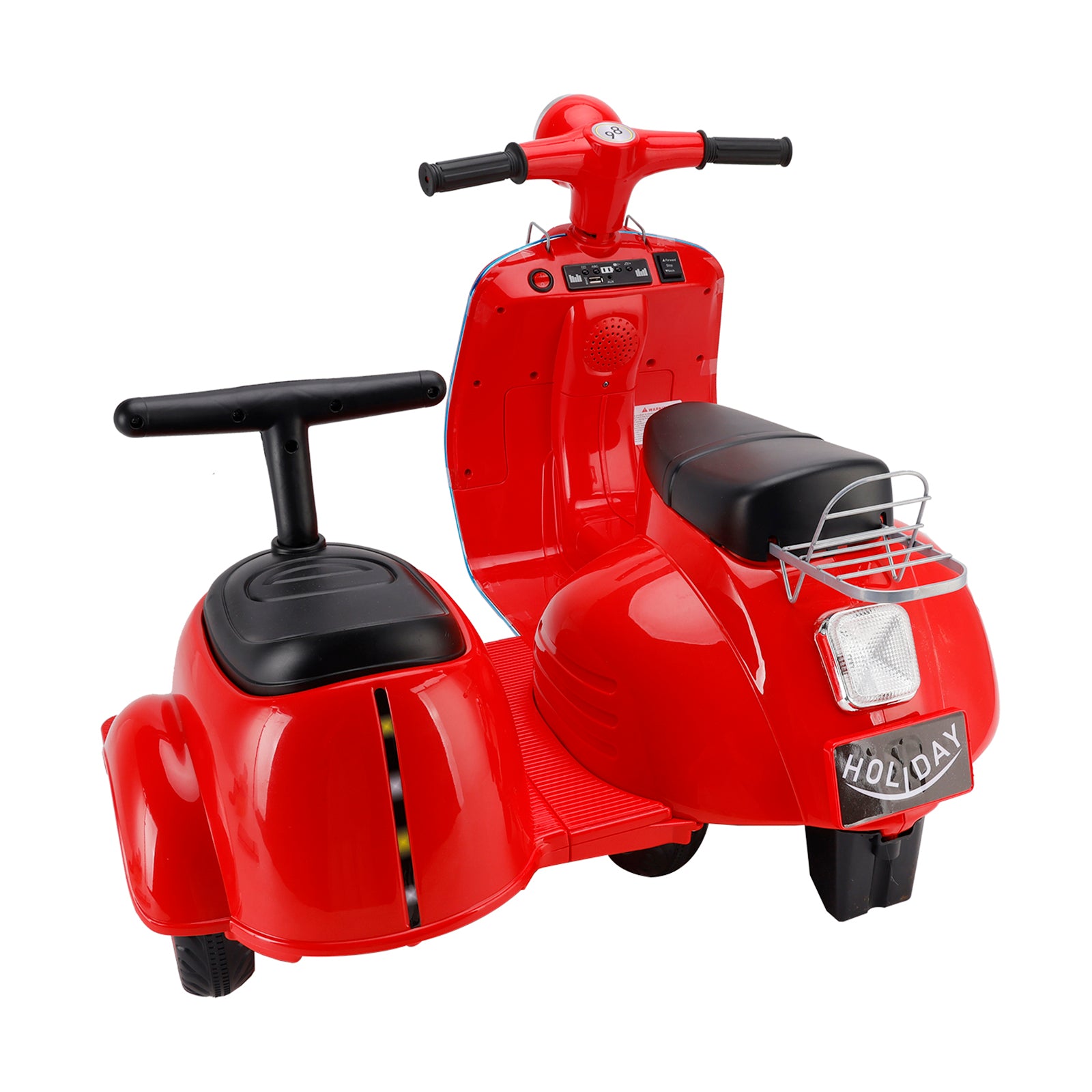 Dual Electric 6V Kid Ride On Motorcycle With Side 5 Wheel Electric Kid Car