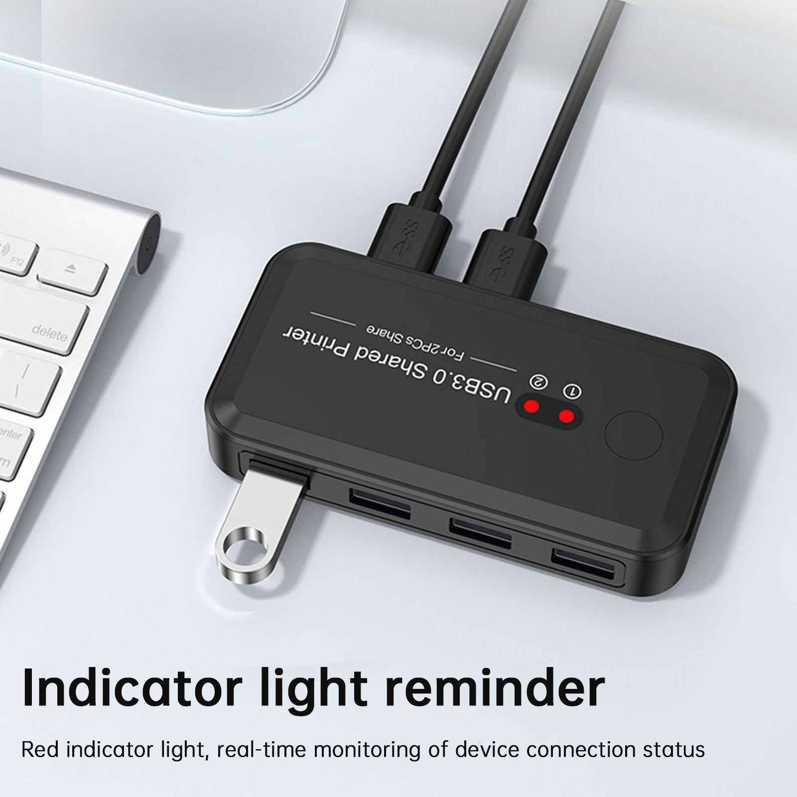 USB3.0 Switcher 2-Input 4-Output Printer Sharing Device Dual Computers Share