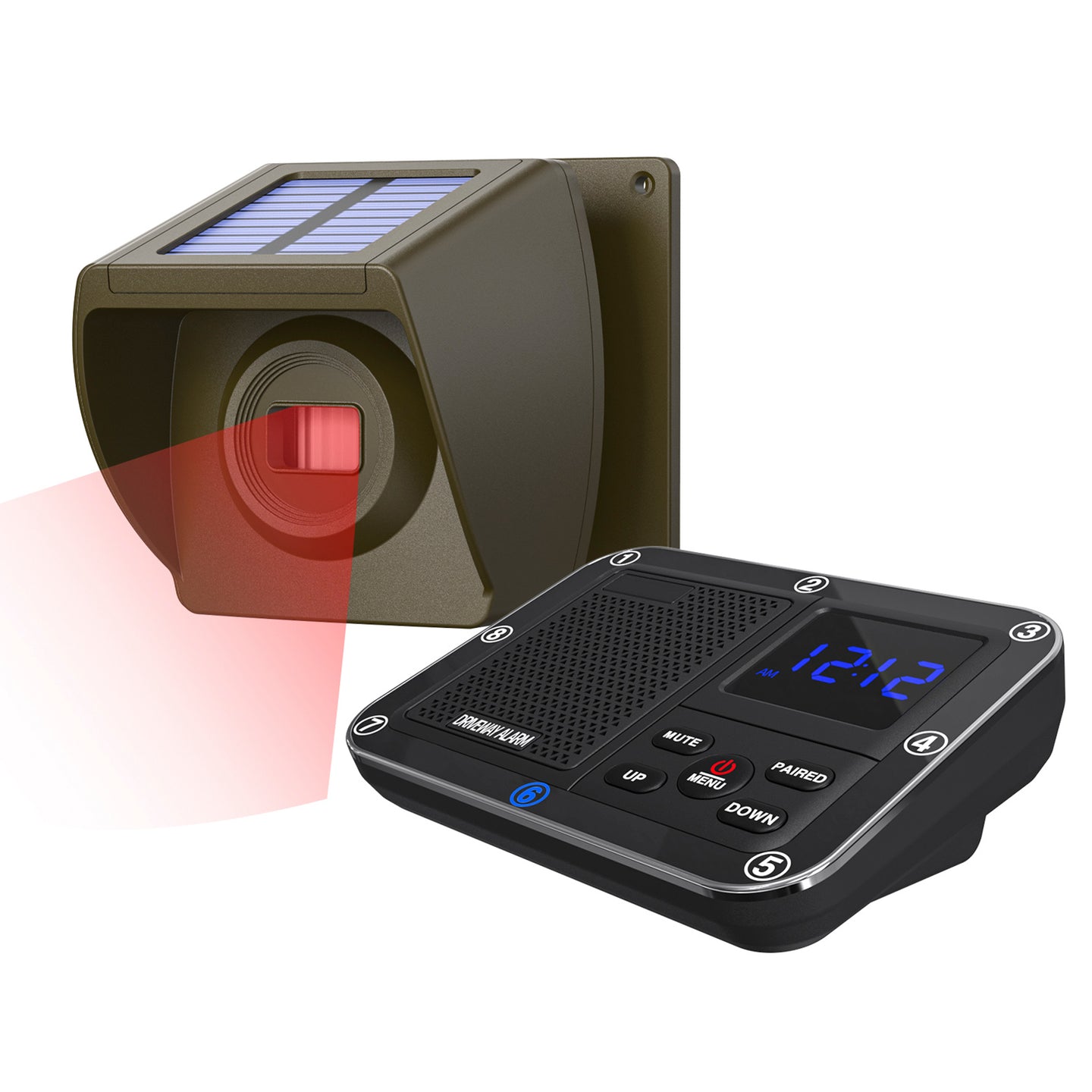 2600 feet Solar Outdoor Infrared Powered Driveway Alarms Wireless Motion Sensors