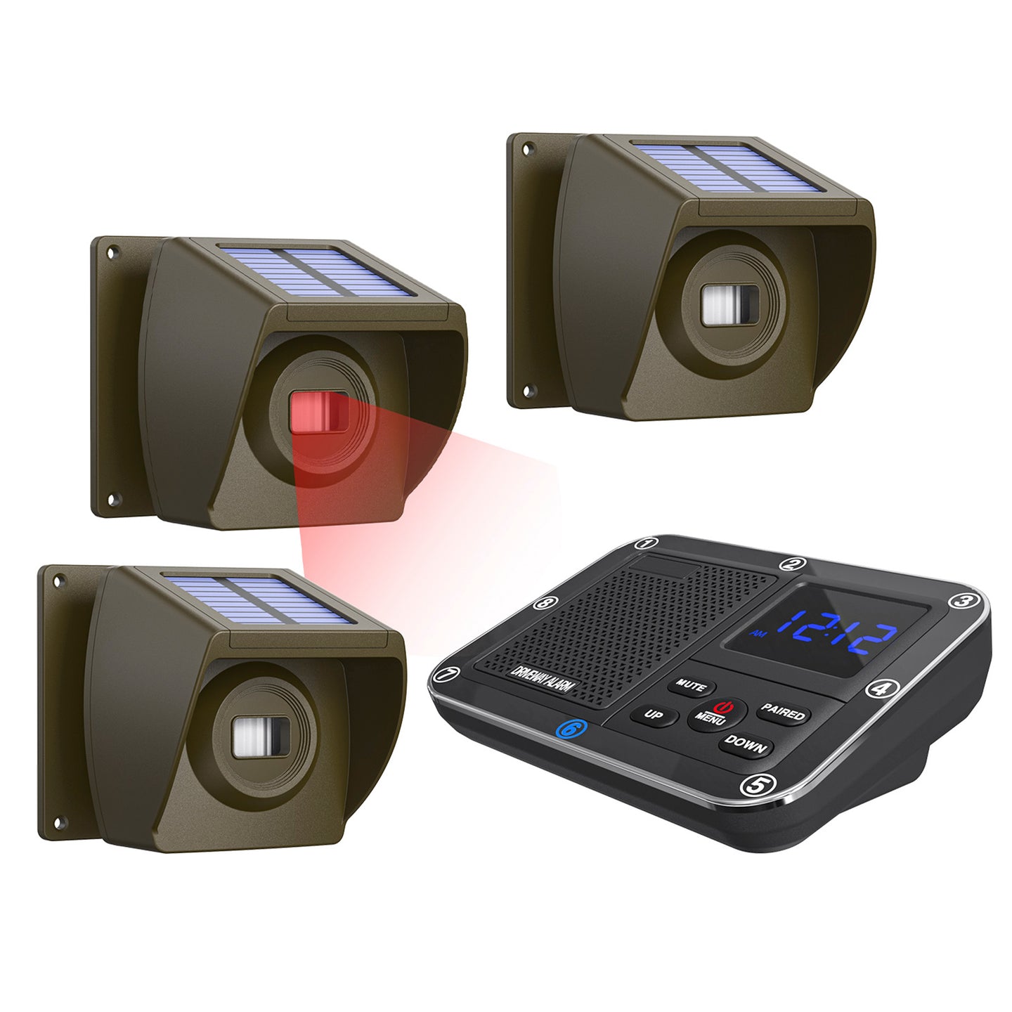 2600 feet Solar Outdoor Infrared Powered Driveway Alarms Wireless Motion Sensors