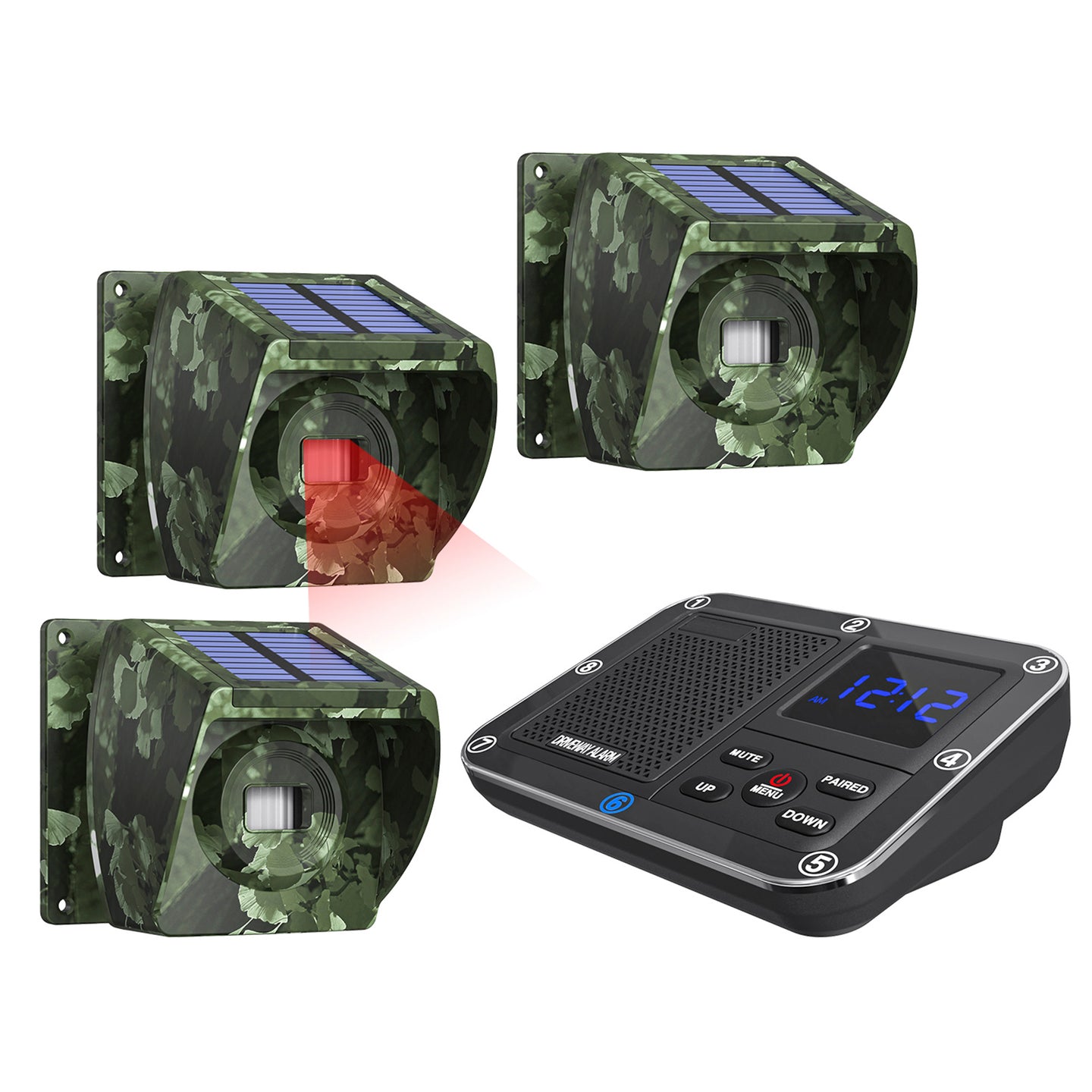 2600 feet Solar Outdoor Infrared Powered Driveway Alarms Wireless Motion Sensors