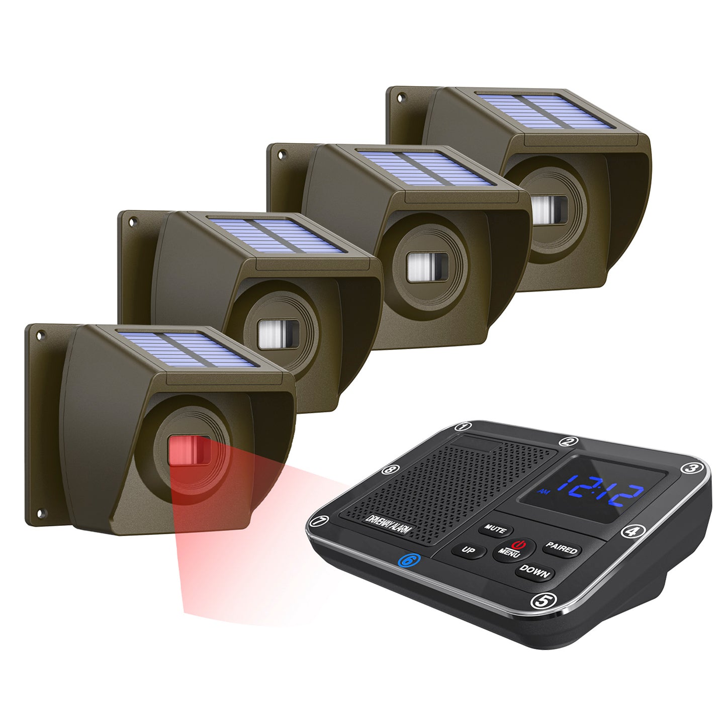 2600 feet Solar Outdoor Infrared Powered Driveway Alarms Wireless Motion Sensors