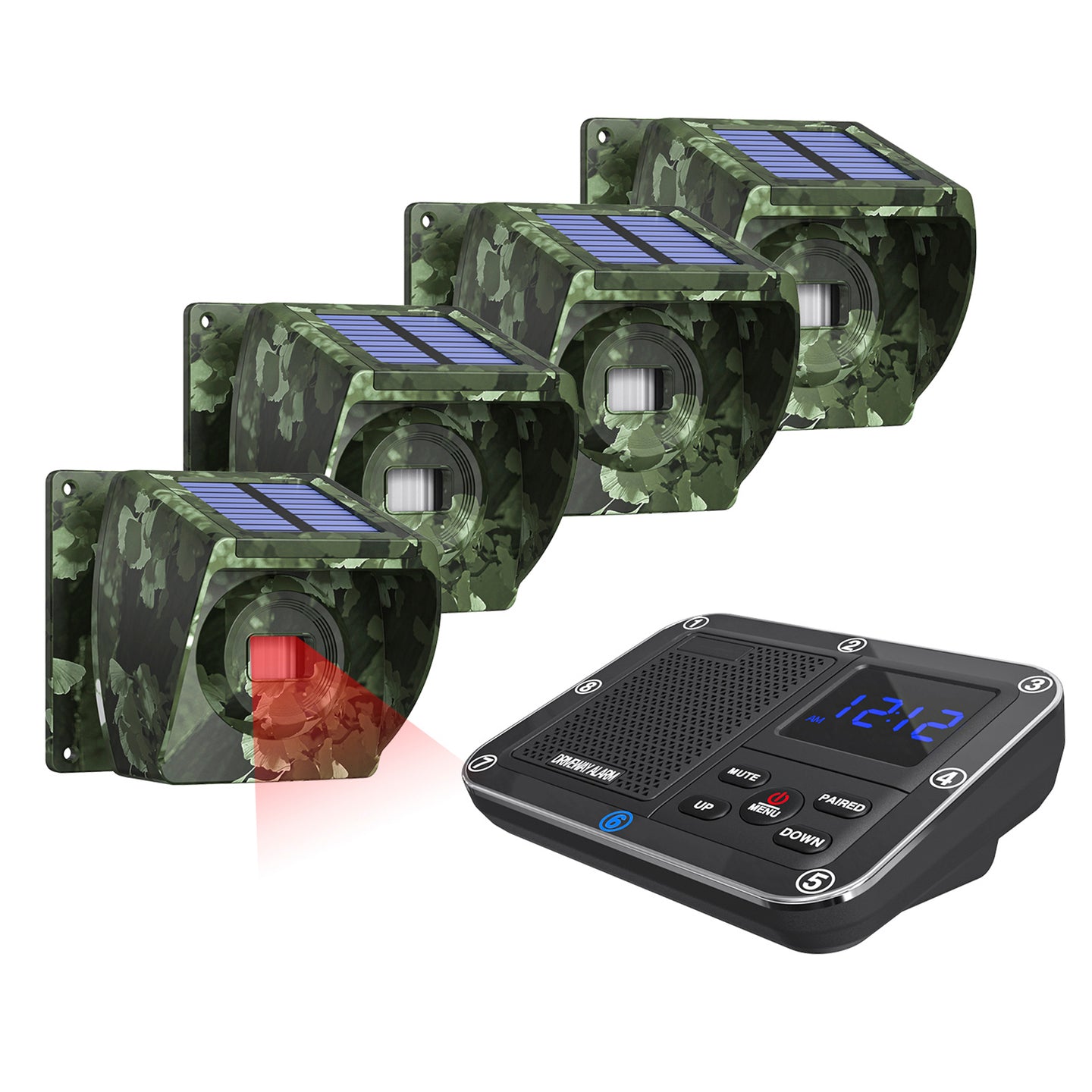 2600 feet Solar Outdoor Infrared Powered Driveway Alarms Wireless Motion Sensors