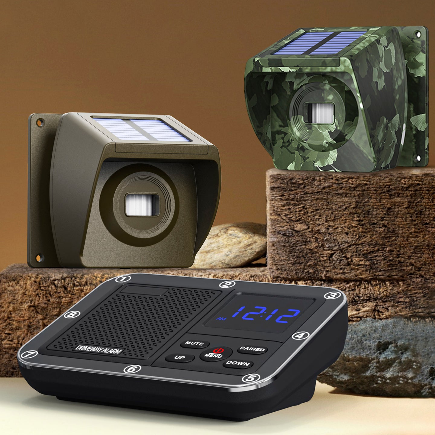 2600 feet Solar Outdoor Infrared Powered Driveway Alarms Wireless Motion Sensors