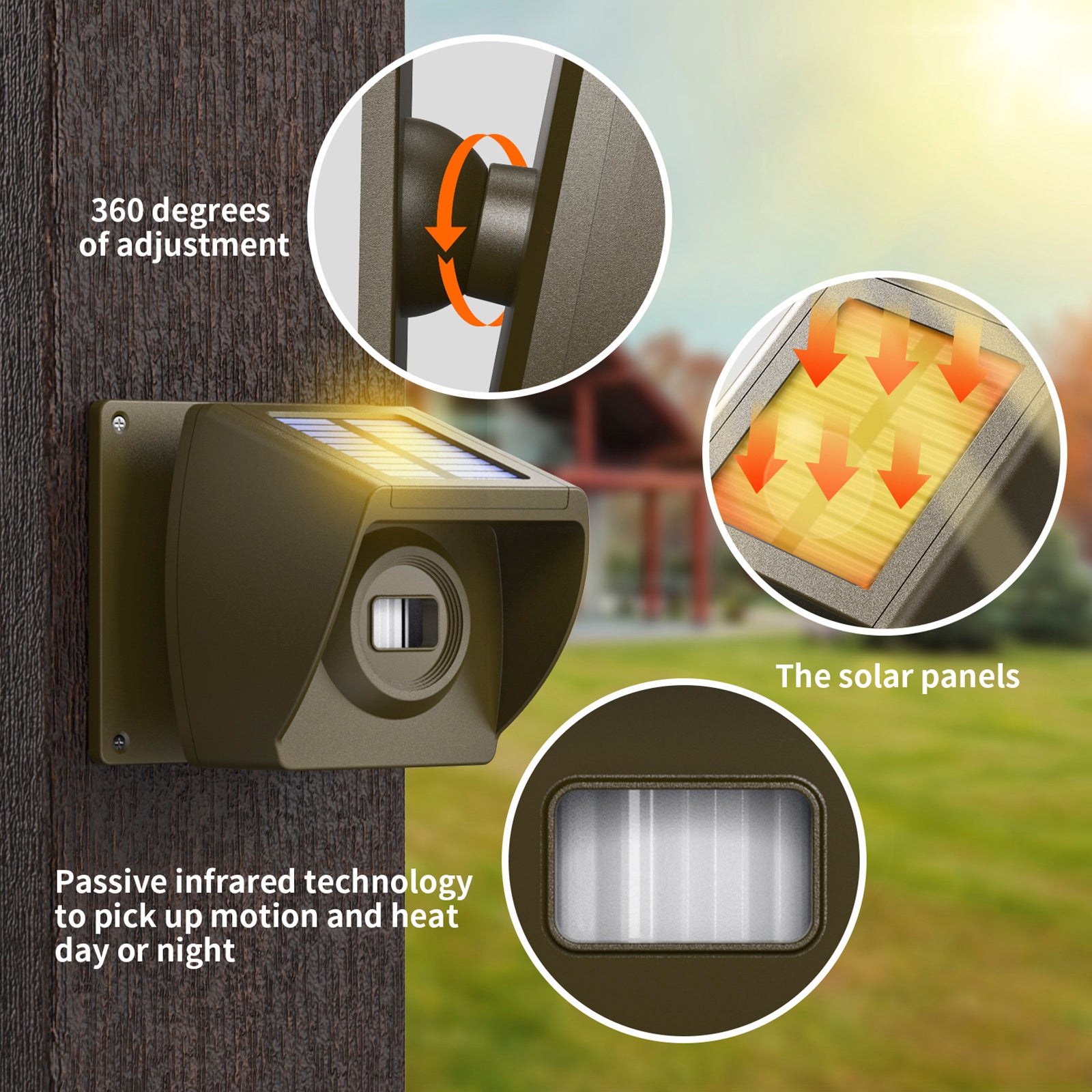 2600 feet Solar Outdoor Infrared Powered Driveway Alarms Wireless Motion Sensors