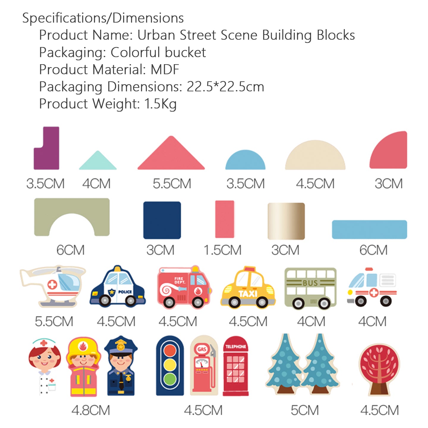 Urban Street Scene Building Blocks Set for Toddlers -140 Durable Blocks with Educational Puzzle-Kid’s Blocks