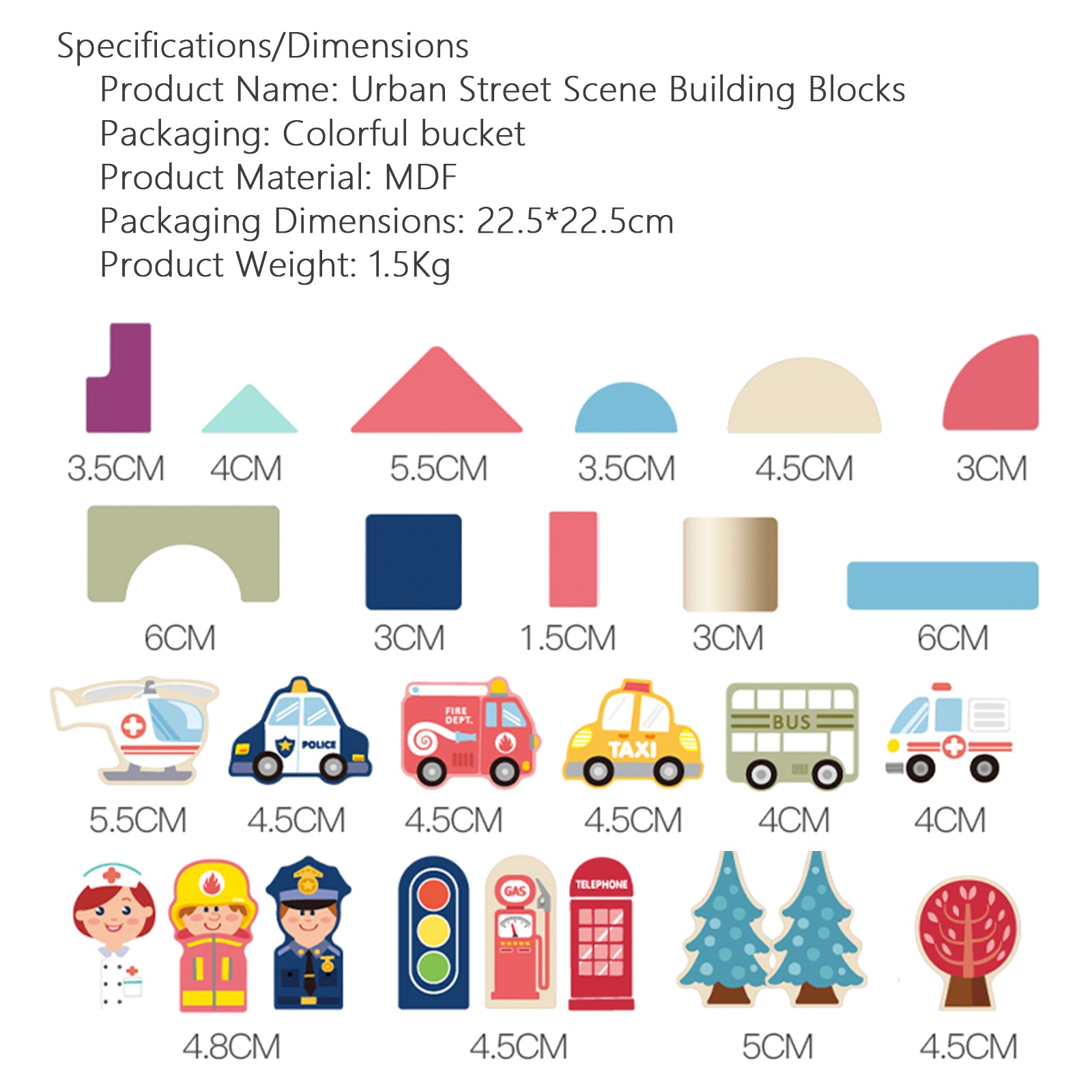 Urban Street Scene Building Blocks Set for Toddlers -185 Durable Blocks with Educational Puzzle-Kid’s Blocks