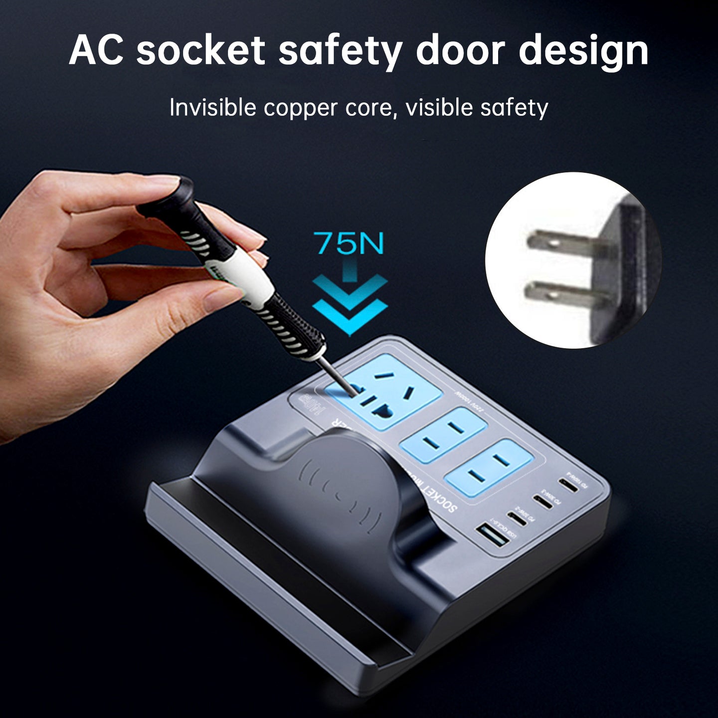 140W Smart Wireless Fast Charging Socket High Power PD100W Notebook QC Charging