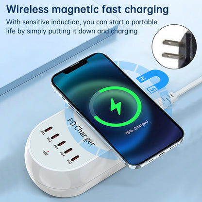 140W PD Multi-Port Charger Magnetic Wireless Fast Charging PD100W Laptop Charger