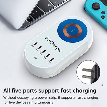 140W PD Multi-Port Charger Magnetic Wireless Fast Charging PD100W Laptop Charger