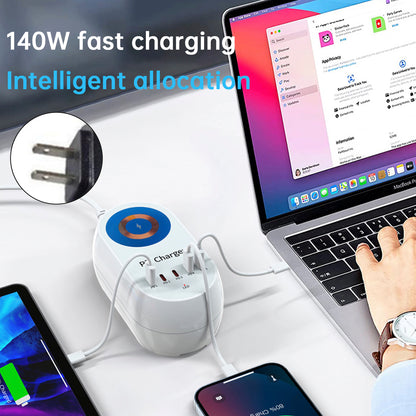 140W PD Multi-Port Charger Magnetic Wireless Fast Charging PD100W Laptop Charger