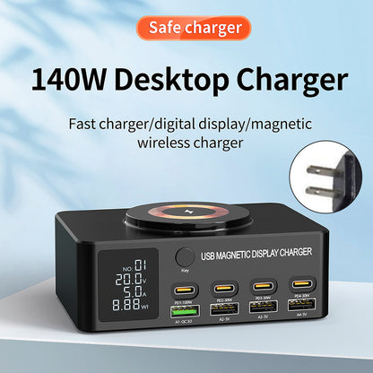 140W Fast Charging Charger Intelligent Digital Display PD100W Magnetic Wireless