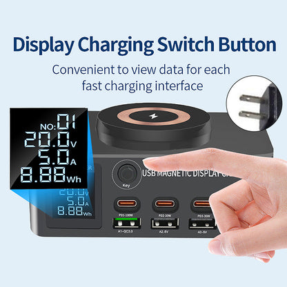 140W Fast Charging Charger Intelligent Digital Display PD100W Magnetic Wireless