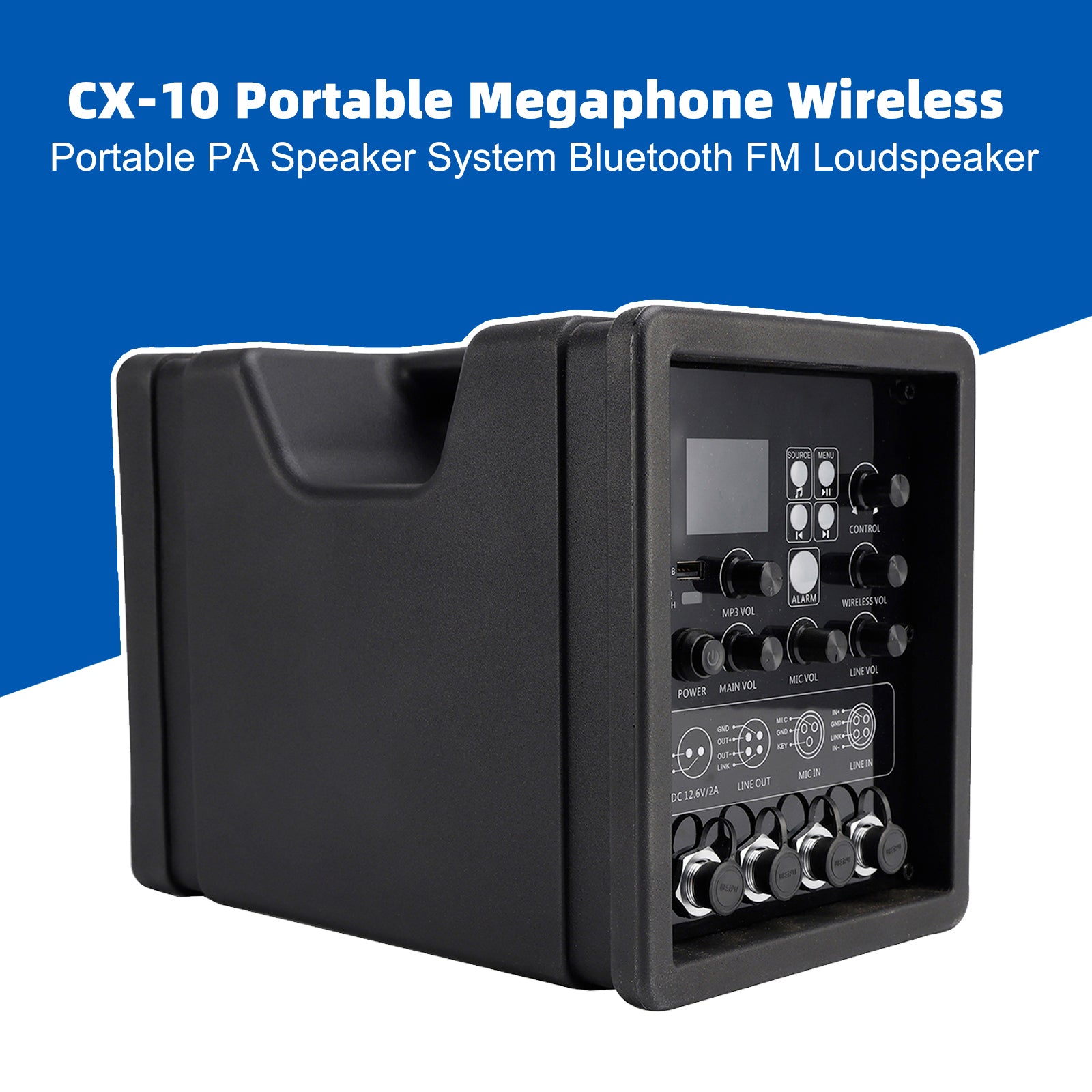 CX-10 Portable Megaphone Wireless PA Speaker System Bluetooth FM Loudspeaker